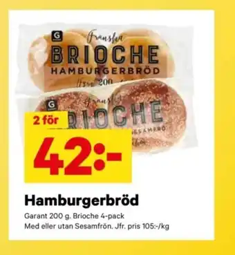 City Gross GARANT Hamburgerbröd erbjuda