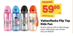 City Gross Vattenflaska flip top kids fun erbjuda