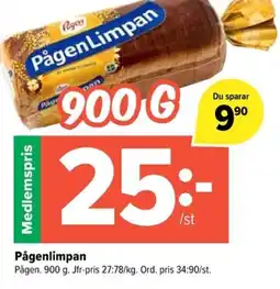 Coop Extra PÅGEN Pagenlimpan erbjuda