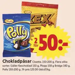 CLOETTA Chokladpåsar
