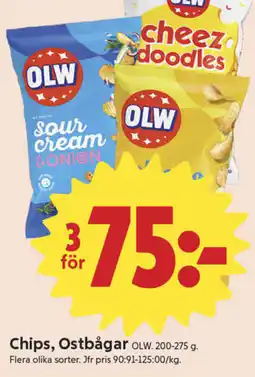 ICA Nära OLW Chips, ostbågar erbjuda