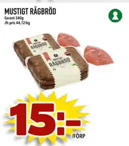 Din Mat GARANT Mustigt rågbröd erbjuda