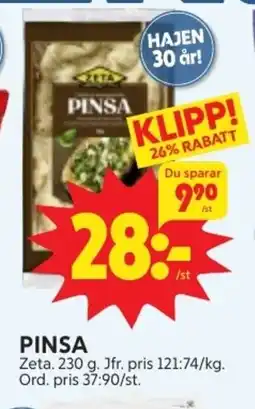 Ica Hajen Lagpris ZETA Pinsa erbjuda