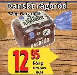 Supergrossen GARANT Danskt rågbröd erbjuda