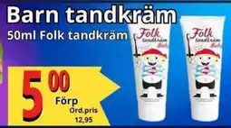 Supergrossen FOLK Barn tandkräm erbjuda