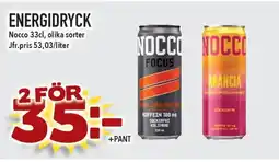 Supergrossen NOCCO Energidryck erbjuda