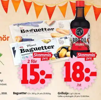 ICA Supermarket Baguetter 2x300g erbjuda