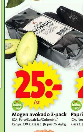 ICA Supermarket Mogen avokado 3-pack erbjuda