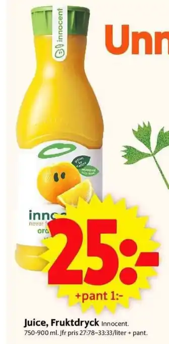 ICA Supermarket Juice, Fruktdryck 750+900ml erbjuda