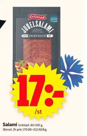 ICA Supermarket Salami 80+100g erbjuda