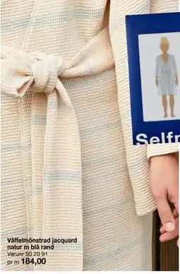 Selfmade Våffelmönstrad jacquard natur m blå rand erbjuda