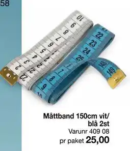 Selfmade Måttband 150cm vit/ blå 2st erbjuda