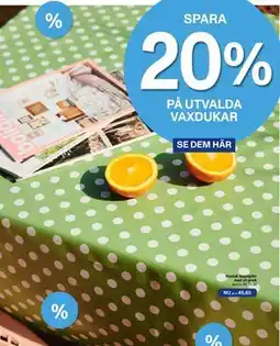 Selfmade Vaxduk äppelgrön med vit prick erbjuda