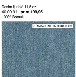 Selfmade Denim ljusblå 11,5 oz 40 00 91 erbjuda