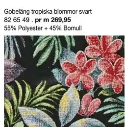 Selfmade Gobeläng tropiska blommor svart 82 65 49 erbjuda