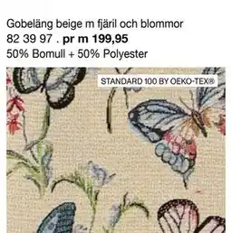 Selfmade Gobeläng beige m fjäril och blommor 82 39 97 erbjuda