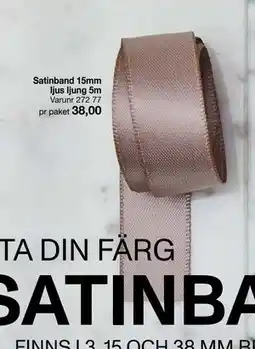 Selfmade Satinband 15mm ljus ljung 5m erbjuda