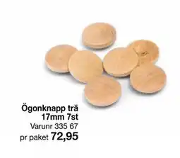 Selfmade Ögonknapp trä 17mm 7st erbjuda