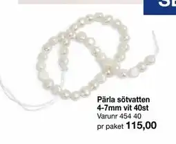 Selfmade Pärla sötvatten 4-7mm vit 40st erbjuda