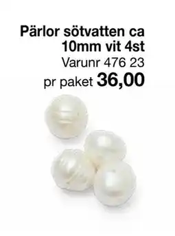 Selfmade Pärlor sötvatten ca 10mm vit 4st erbjuda
