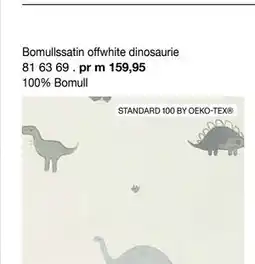 Selfmade Bomullssatin offwhite dinosaurie erbjuda