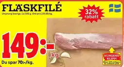 ICA Kvantum FLÄSKFILÉ erbjuda
