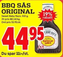 ICA Kvantum SWEET BABY RAYS Bbq sås original erbjuda