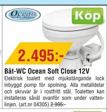 Erlandsons Brygga Båt-WC Ocean Soft Close 12V erbjuda