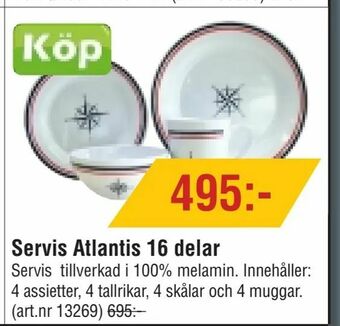 Erlandsons Brygga Servis Atlantis 16 delar erbjuda