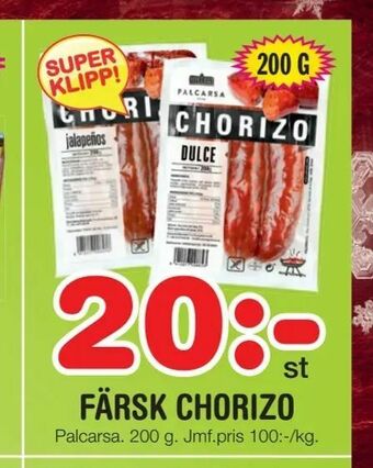 Nya Pulsen Färsk chorizo erbjuda