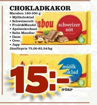 Supergrossen Chokladkakor erbjuda