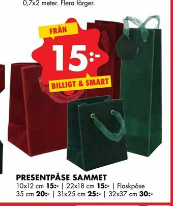 ÖoB Presentpåse sammet erbjuda