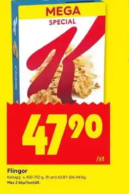 ICA Kvantum KELLOGG'S Flingor erbjuda