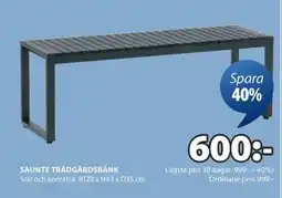 Saunte trädgårdsbänk