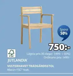 JYSK JUTLANDIA Vesterhavet trädgårdsstol erbjuda