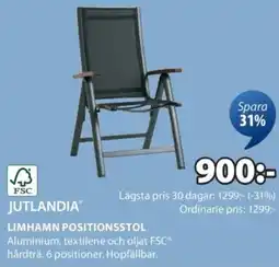 JYSK JUTLANDIA Limhamn positionsstol erbjuda