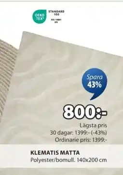 JYSK Klematis matta erbjuda