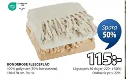 JYSK Bonderose fleecepläd erbjuda