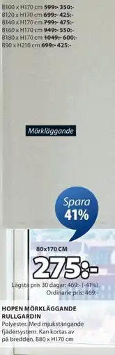 JYSK Hopen mörkläggande rullgardin erbjuda