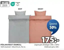 JYSK Påslakanseti bomull erbjuda