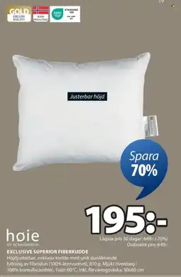 JYSK Exclusive superior fiberkudde erbjuda