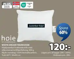 JYSK White dream fiberkudde erbjuda