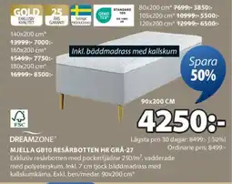 JYSK DREAMZONE Mjella GB10 resårbotten HR grå-27 erbjuda