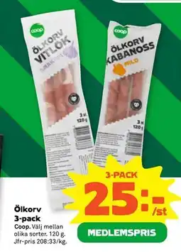 Stora Coop Ölkorv 3-pack erbjuda