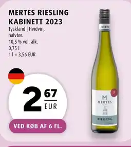 Scandinavian Park Mertes riesling kabinett 2023 erbjuda