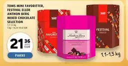 Scandinavian Park Toms mini favoritter, festival eller anthon berg mixed chocolate selection erbjuda