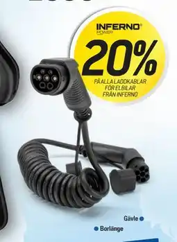 thansen 20% PÅ ALLA LADDKABLAR FÖR ELBILAR FRÅN INFERNO erbjuda