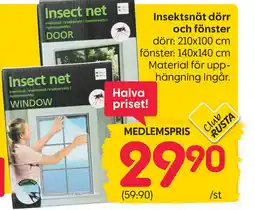 Rusta Insektsnät dörr och fönster erbjuda