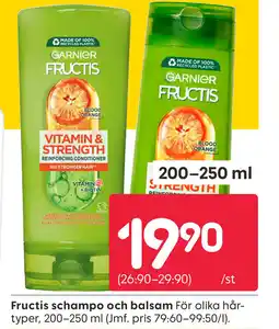 Rusta GARNIER Fructis schampo och balsam erbjuda