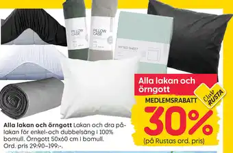 Rusta Alla lakan och örngott erbjuda